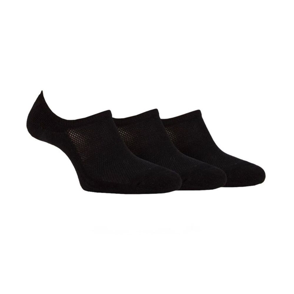 Jeep Womens/Ladies Bamboo No-Show Socks (Pack of 3) / Black